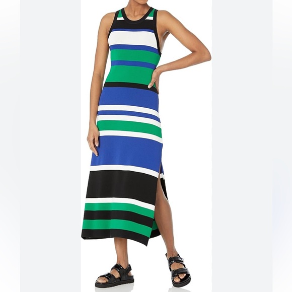 The Drop Women's Gabriela High Neck Cut-in A-line Side-Slit Maxi Sweater Dress M - Picture 1 of 8